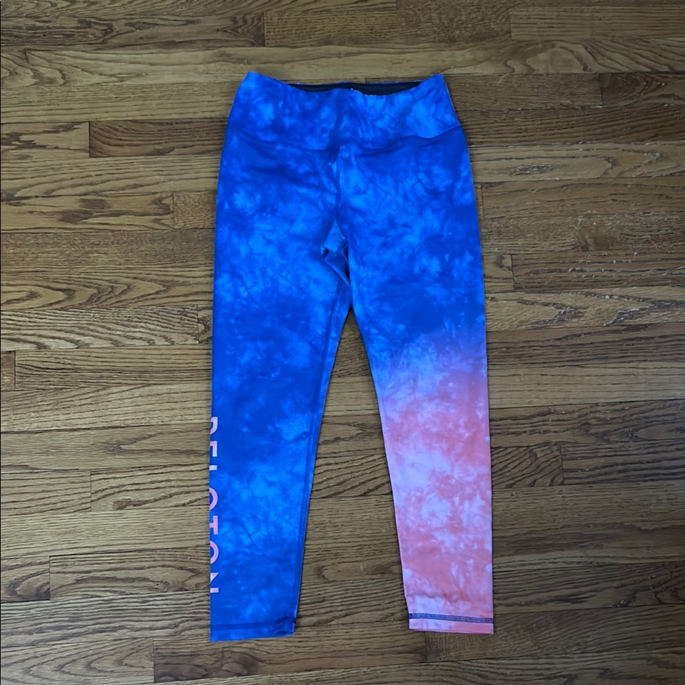 Kali X Peloton Blue and Pink Tie-Dye Leggings